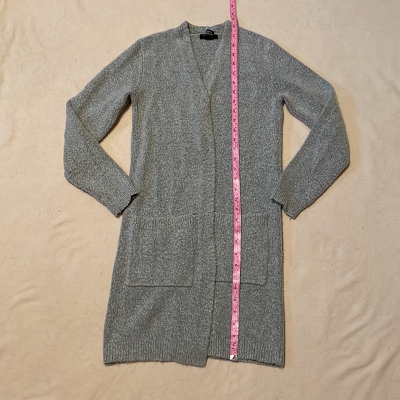 Grey Longline Open-Front Forever 21 Cardigan, Size S - Picture 3 of 4